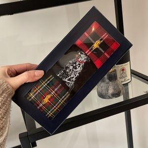 Polo Ralph Lauren Red Green Navy Blue Plaid Tartan Dog Sock 3-Pack Gift Box Set